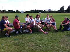 A youthful Pirates relax at Springfield. 