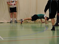 He had to do a press up for every defensive shot he played.. he did 1 press up