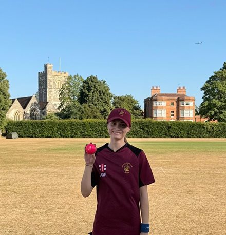 Amelia Hart holds up the match ball