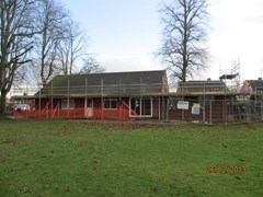Photographs of the works to extend the community pavilion which was carried out during the winter of 2013/14.
