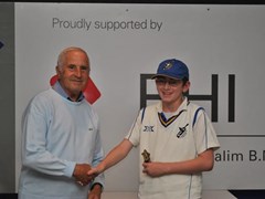 Cyril hooker presenting a Colts Sportsman of the year award 2011 to Joel Greenbaum 