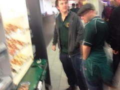Monty and Joe eyeing up the Krispy Kreme's