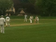 Dan falls LBW for 5 to the mystery Leg spinner