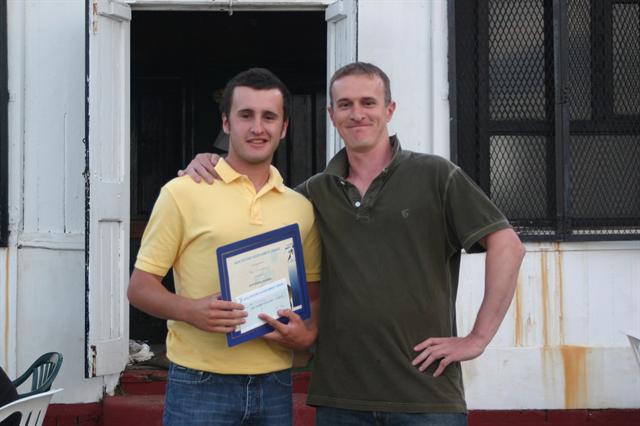June 2008: Dan Twitchett receives his Achievement Award from chairman Geoff Maynard.