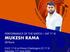 Good batting display from Mukesh with some power hitting shots