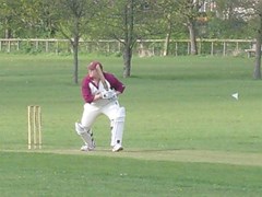 Hursty looking very bow legged going for a single