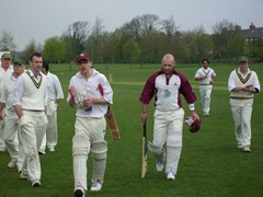 Barnes and Paul Wood at the end of our innings. Barnes  still probably thinking about his 6 off bayliss.