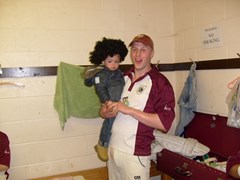 Podge and Tiger in the dressing rooms