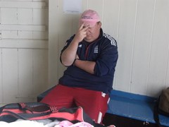 The happy Chris Griffin, pleased we got a game in.