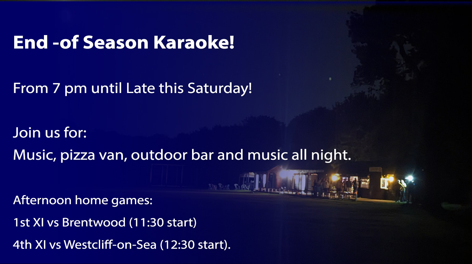 Join us for end of season karaoke!