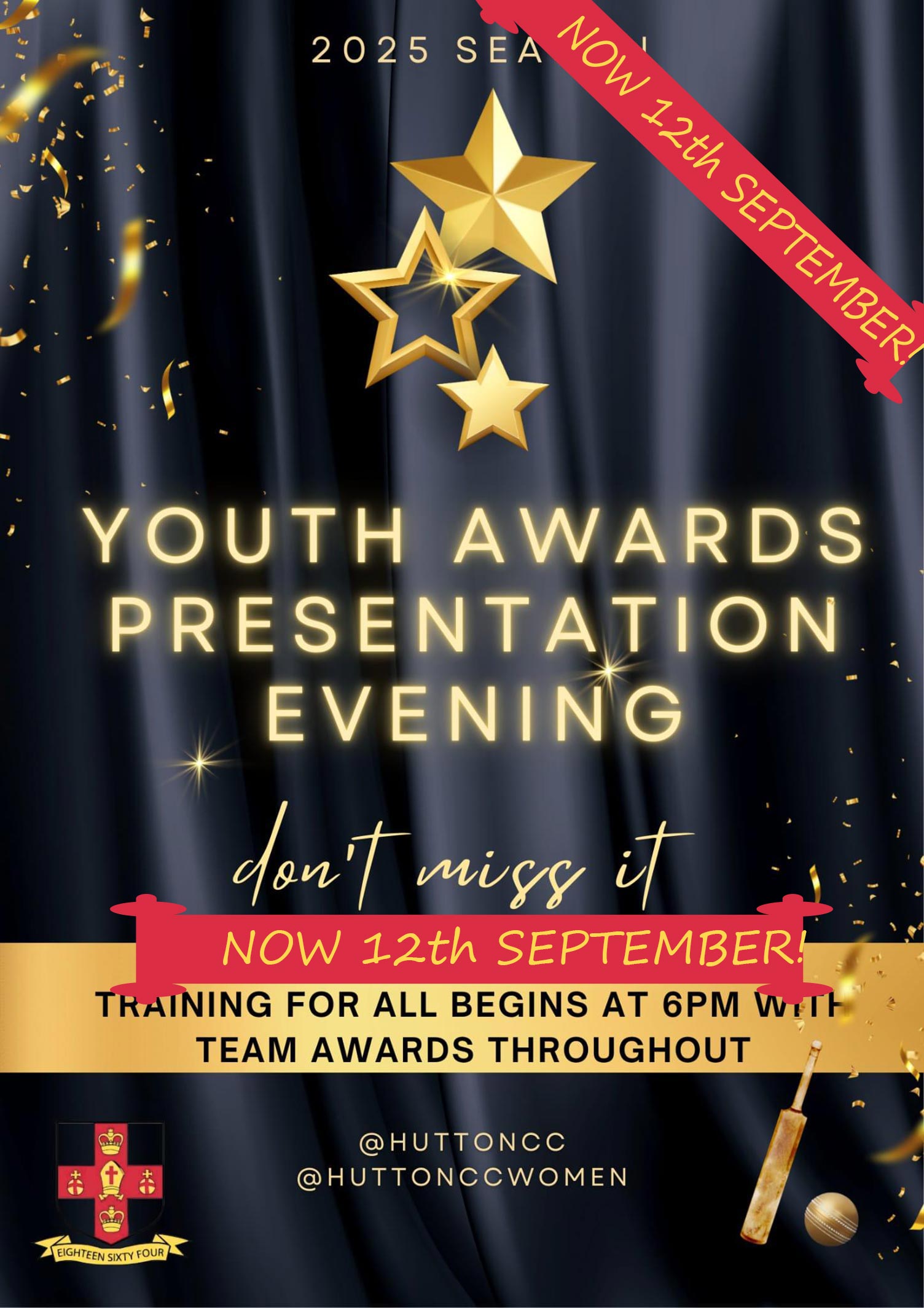 20205 Season youth awards presentation evening, don't miss it. 29th August 2025. Training for all begins from 6PM with team awards throughout.