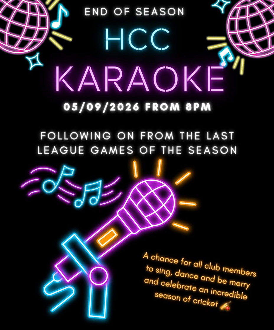 End of season karaoke. 5th September from 8:00 PM.