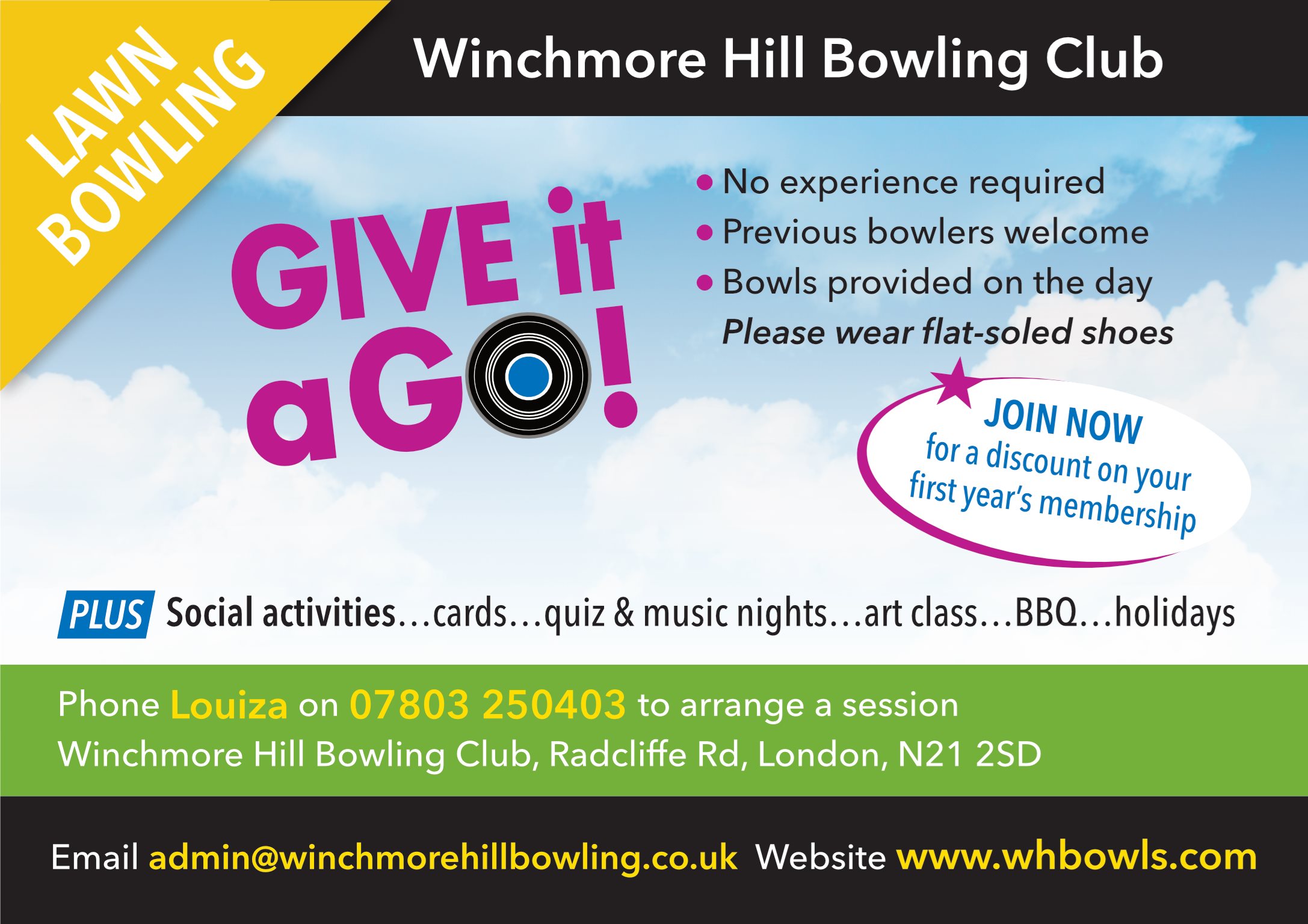 Lawn bowling at Winchmore Hill Give it a Go