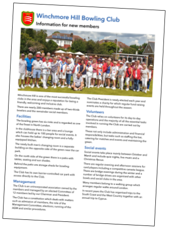 New bowlers information