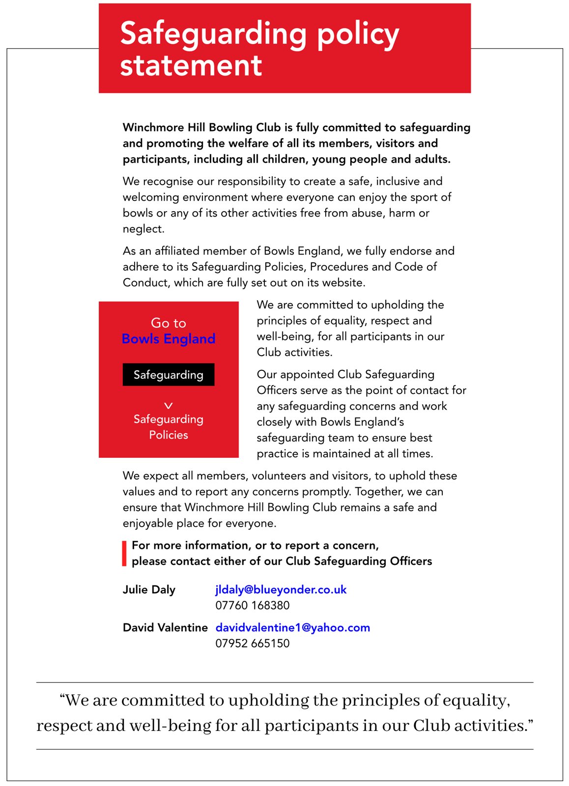 Safeguarding Policy Statement
