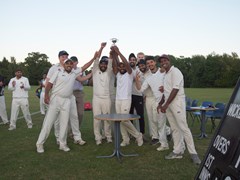 Photos of the team that won the Terry Newcombe T20 trophy in 2022.  Irfan M missing.