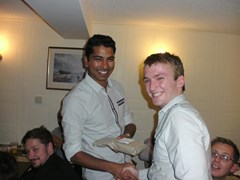 Joe hands out the 'Best Umpire' award to Rohit