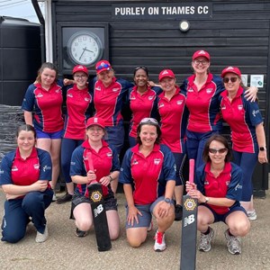 Team photo of Purley Eagles women's soft ball cricket team